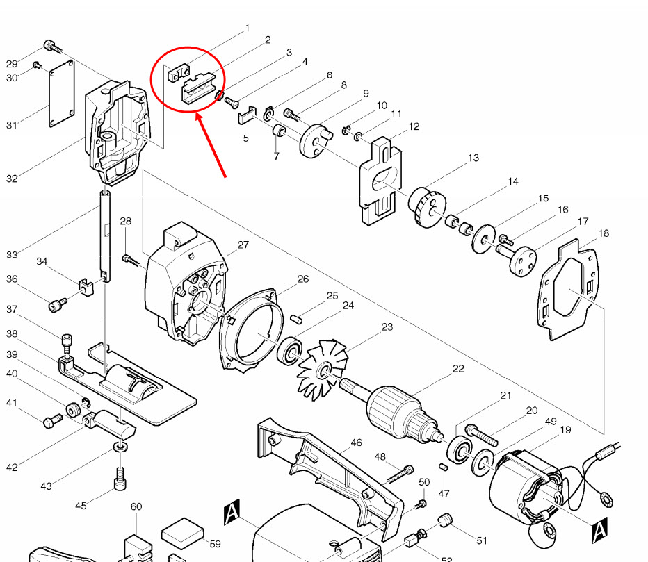 ชุดประกับ แกนชัก จิ๊กซอว์ Makita-มากีต้า 4300BA, 4300BV [#1, #2] #G1