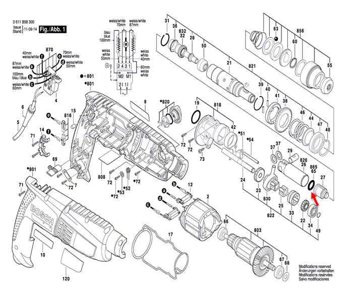 โอริง 13.0x3.0mm. สว่านโรตารี่ Bosch บอช GBH 2-18 RE [#865] Pn.1610210186 (แท้-สั่ง)