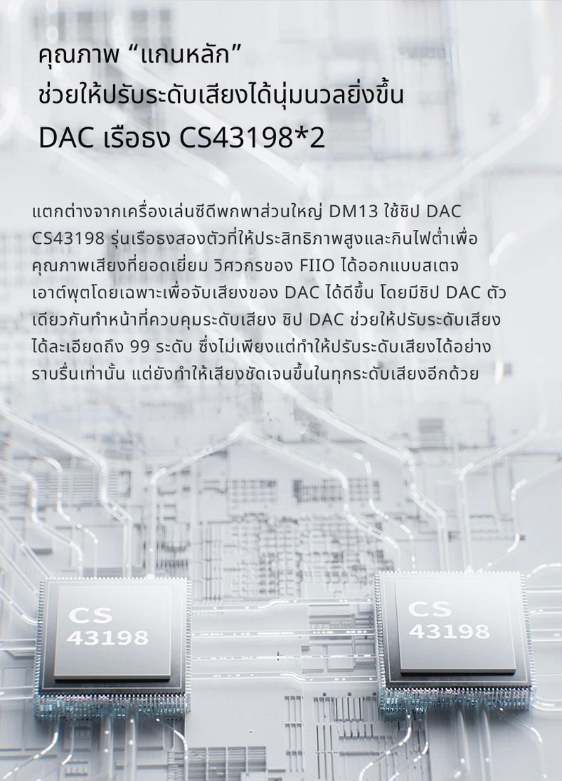 FiiO DM13 / DM13 BT เครื่องเล่น CD รุ่นแรก พร้อมหน้าจอแสดงผล ปุ่มควบคุมการเล่น ช่องเสียบหูฟัง ประกันศูนย์ไทย