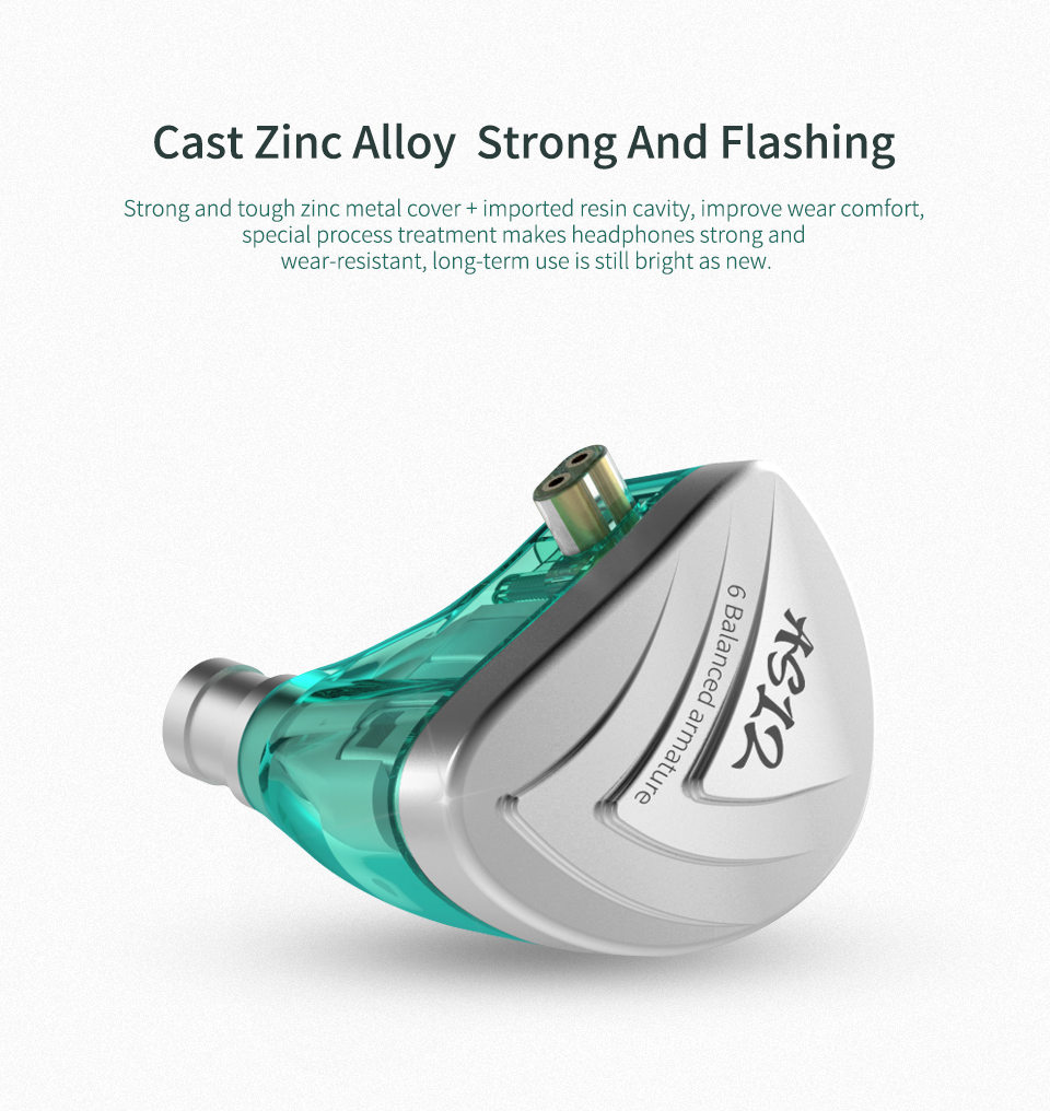 ขาย KZ AS12 สุดยอดหูฟัง Pure Balanced 6 ไดร์เวอร์ (6BA) ถอดสายได้