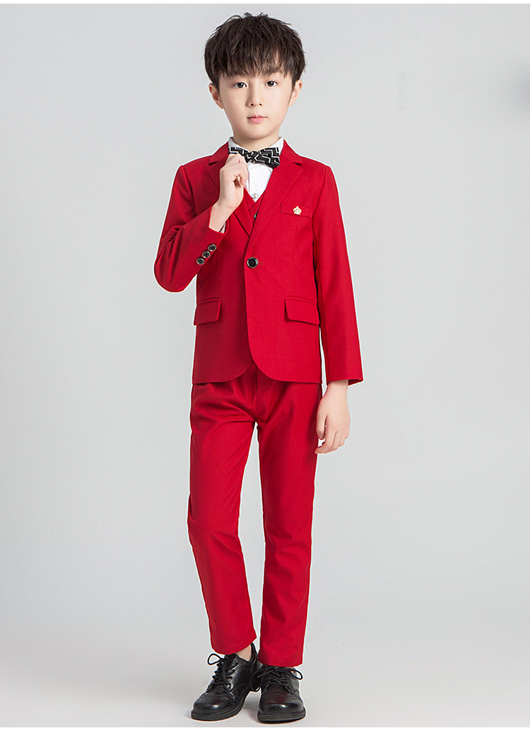 Pre-order ชุดสูทเด็กชาย สีแดง สากล