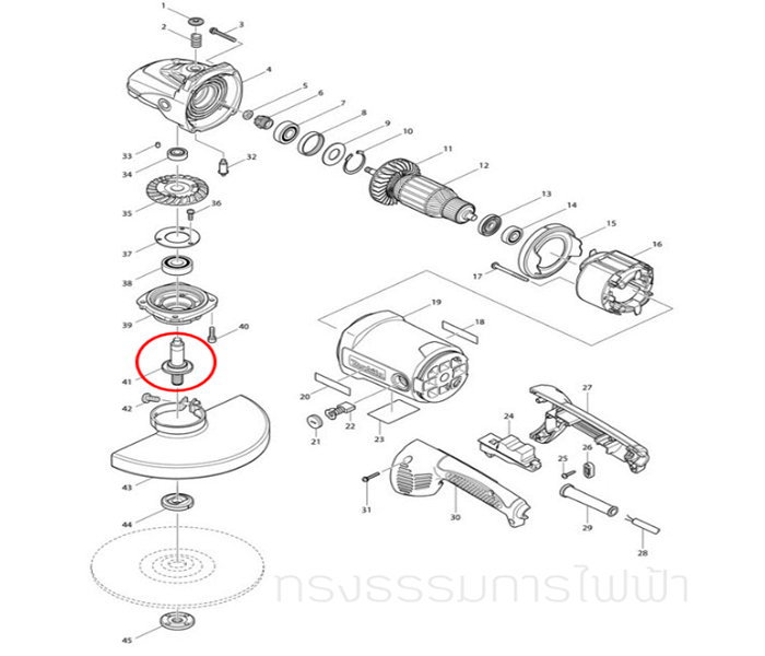แกนจับใบ หินเจียร มาคเทค MT900, MT901, MT902, MT903 และ Makita GA7020, GA9020 #H7