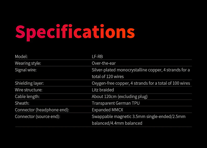 ขาย FiiO LF-RB สายอัพเกรดหูฟังชุบเงินผลึกเดี่ยว ถอดเปลี่ยนหัวแจ๊คได้