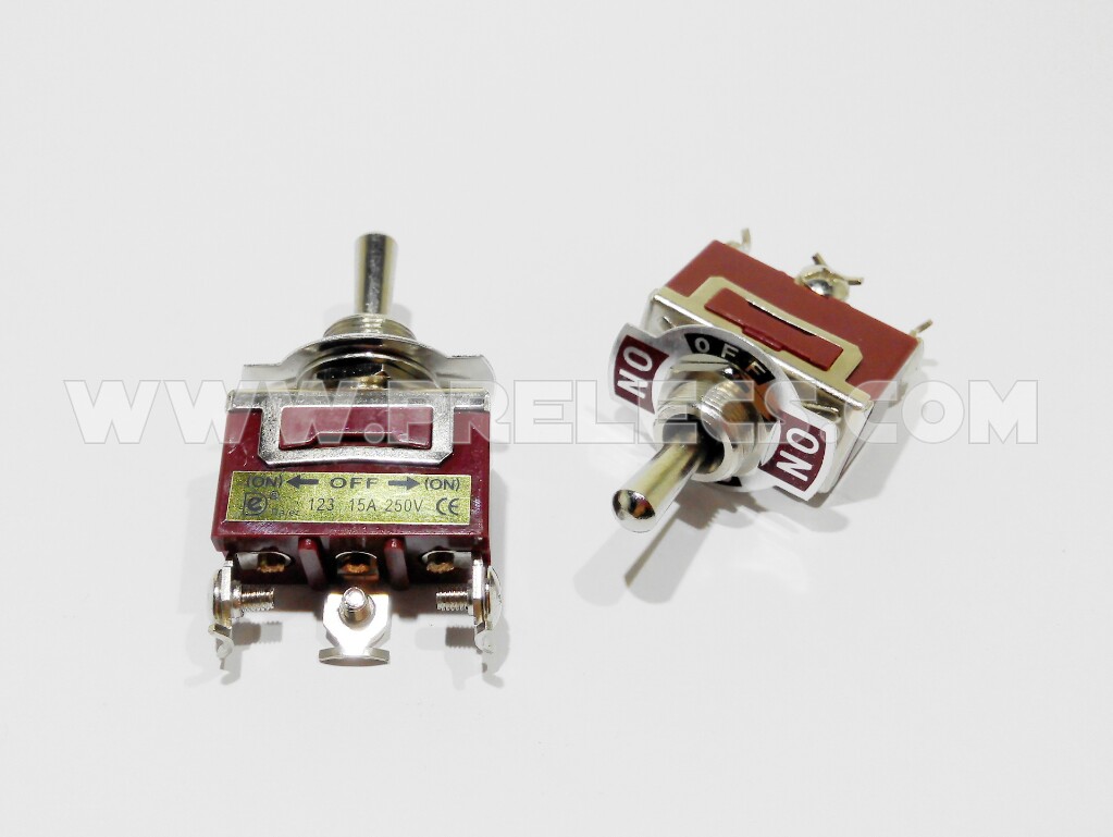 Toggle Switch ใหญ่ (ON)-OFF-(ON) 3ขา (เด้งกลับ 2ด้าน)