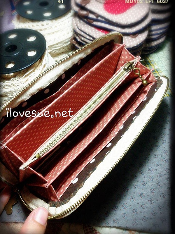 กระเป๋าเงินใบยาวลาย Pumpkin Moon ผ้าคอตตอนอเมริกา ตัดต่อกับ คอตตอนลินินเกาหลี