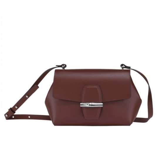กระเป๋า Longchamp Roseau Leather สี Mahogany Cross Body Bag