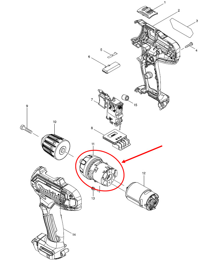 ชุดเกียร์ ไขควง, สว่านไร้สาย มากีต้า Makita DF330D, DF330DW, DF331, DF331D Pn.127099-1 (แท้) ##
