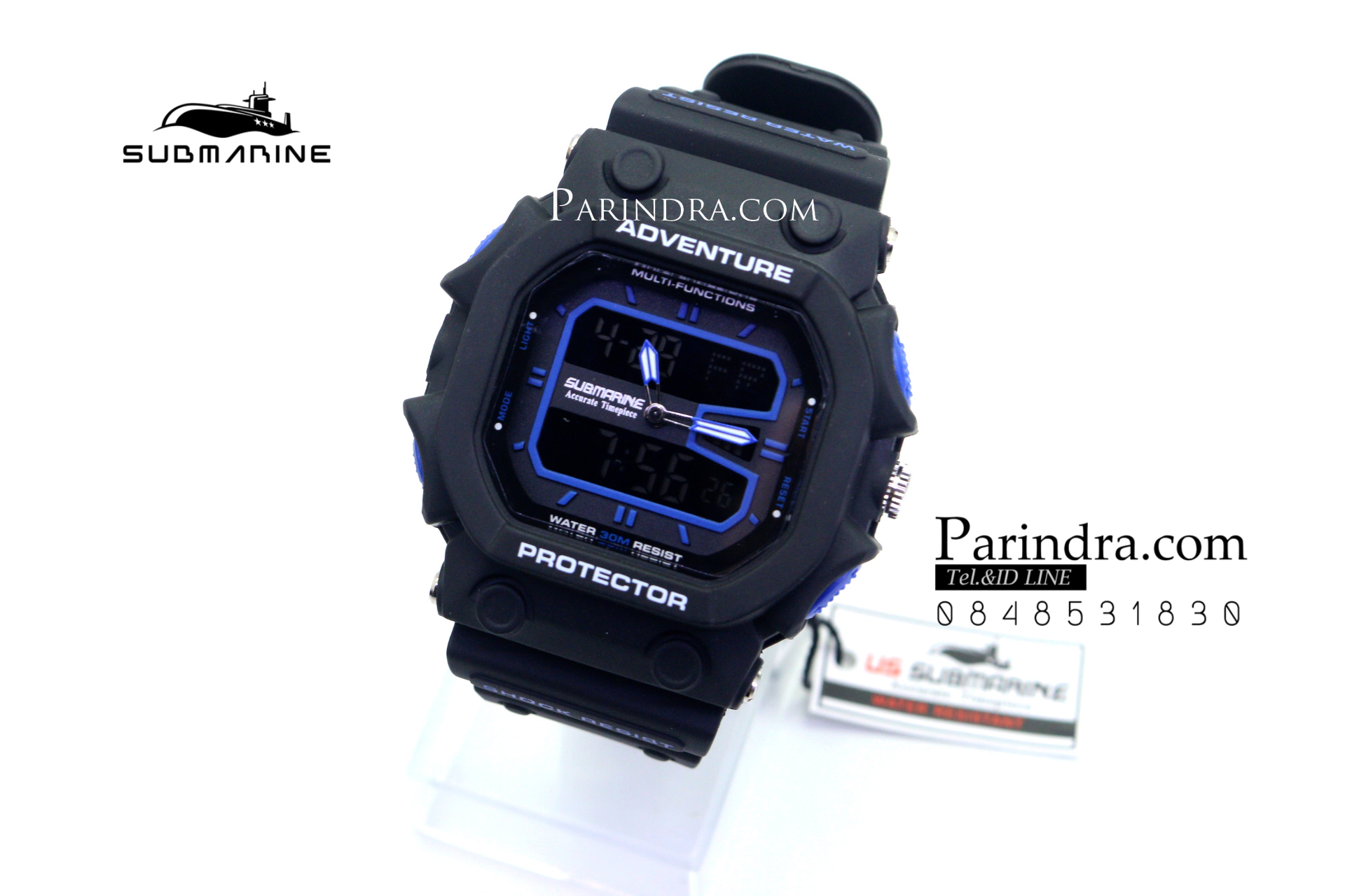 นาฬิกา US submarine รุ่น TP3134M สีดำตัดน้ำเงิน จอดำ