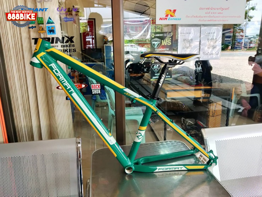 FRAMESET FORMAT DES66 27.5 เฟรมอลู คอตรง กระโหลกเกลียว แถมถ้วยคอ FSA เบาะ หลักอาน ดรอปเอ้าท์ (เฟรมแยกชิ้นส่วน)