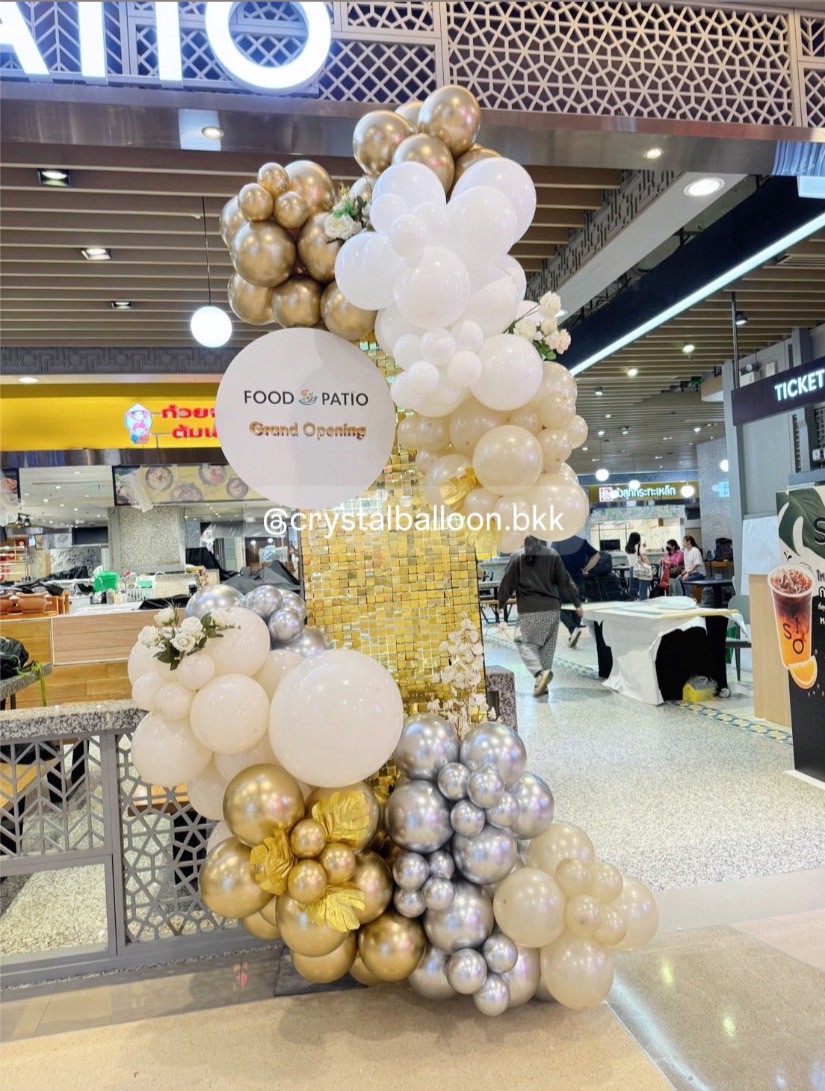 Organic Backdrop เปิดงาน ฉากวิบวับ ขนาด กว้าง 1 เมตร สูง 2 เมตร พร้อม ป้ายกลม 20 นิ้ว พร้อมตกแต่ง สามารถเปลี่ยนสีลูกโป่ง/เปลี่ยนข้อความ/เปลี่ยนสี-ฉากได้