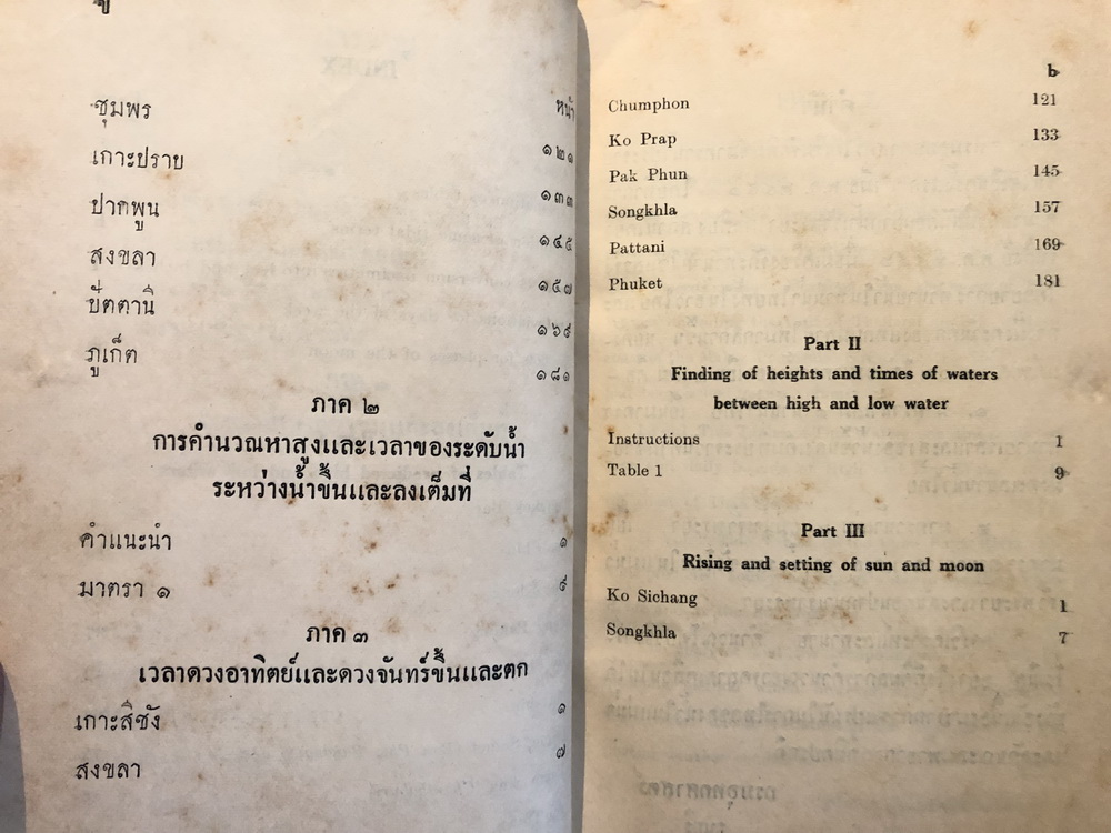 มาตราน้ำ เล่ม ๑ น่านน้ำไทย พ.ศ.๒๕๐๔ / ทำนายน้ำขึ้นน้ำลง รวมถึงเวลาดวงอาทิตย์ดวงจันทร์ขึ้นและตก