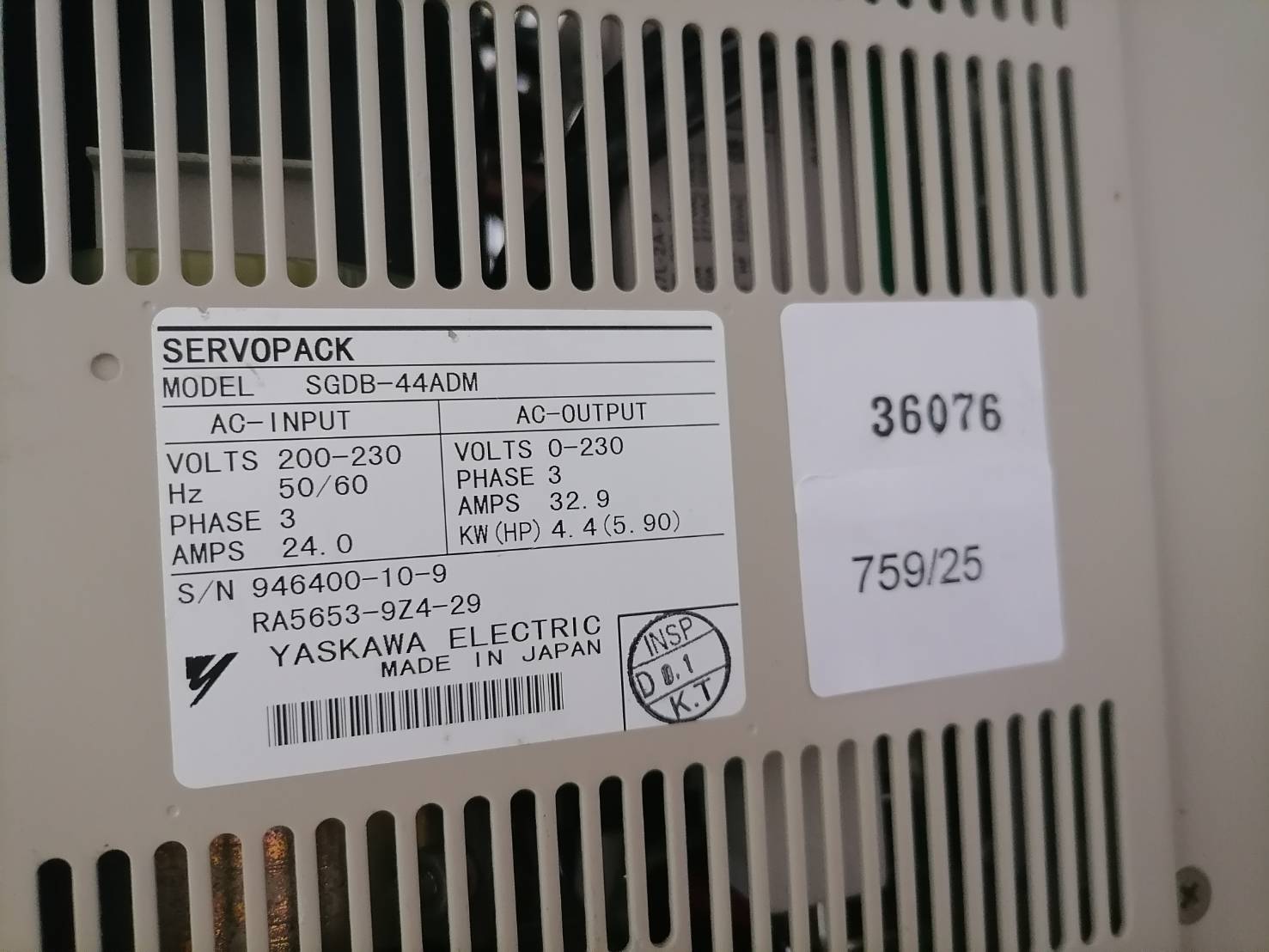 SGDB-44ADM SERVO DRIVE " YASKAWA "