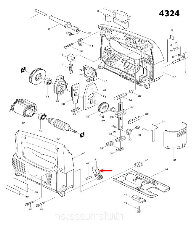 ล้อประคองใบ เลื่อยจิ๊กซอว์ Maktec, Makita รุ่น MT431, 4324, 4329 #G11