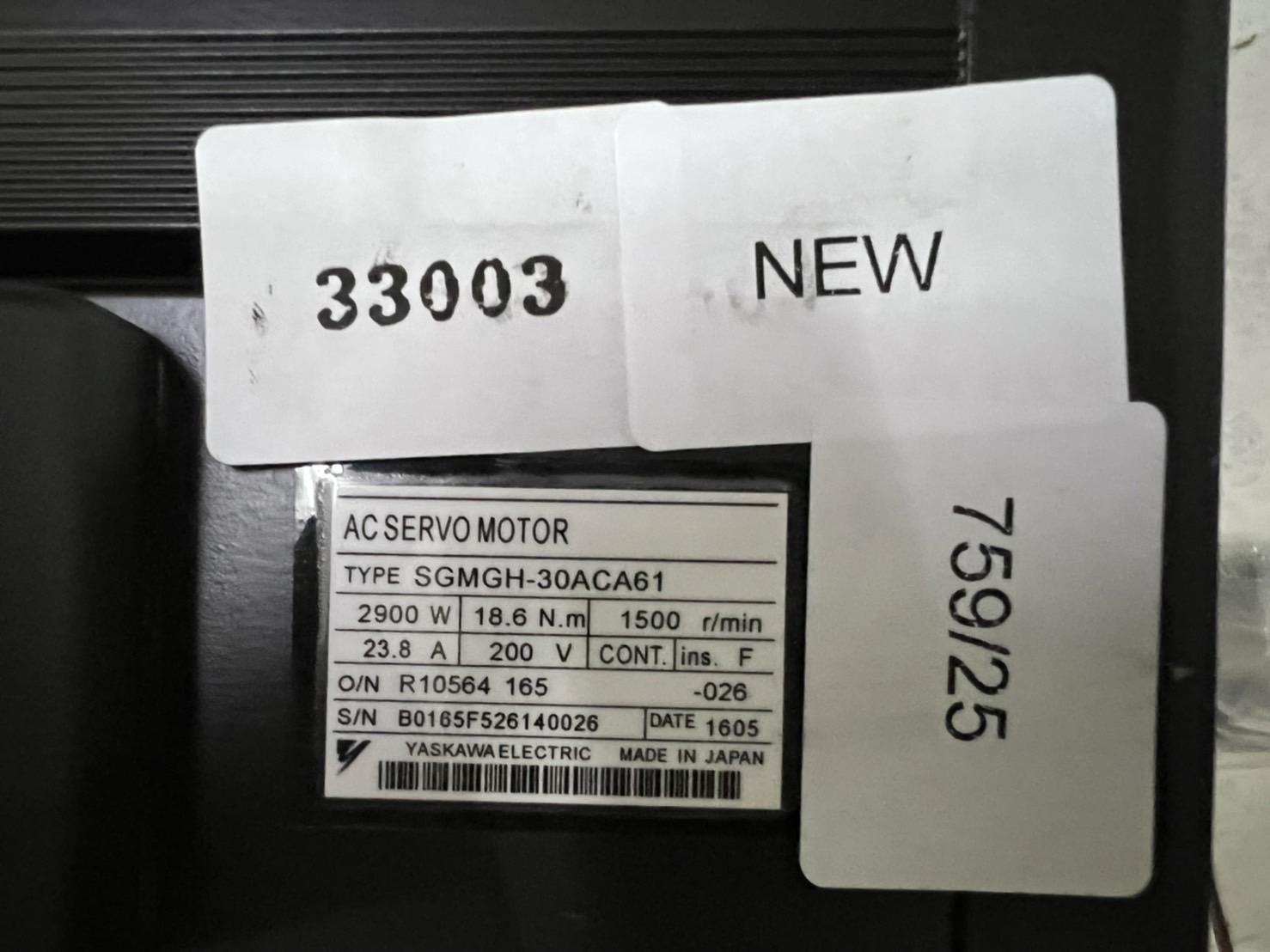 SGMGH-30ACA61 SERVO MOTOR " YASKAWA "