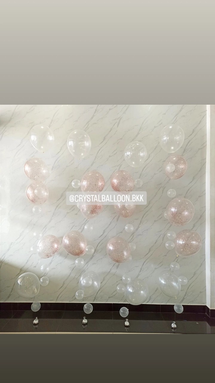 ลูกโป่ง Bride To Be ลูกโป่งฟองอากาศ ลูกโป่ง 12" 5 ลูก พร้อม ลูกโป่ง 6" 8 ลูก 4 เส้น Theme สีขาว พร้อมตกแต่ง สามารถเปลี่ยนสีลูกโป่งได้