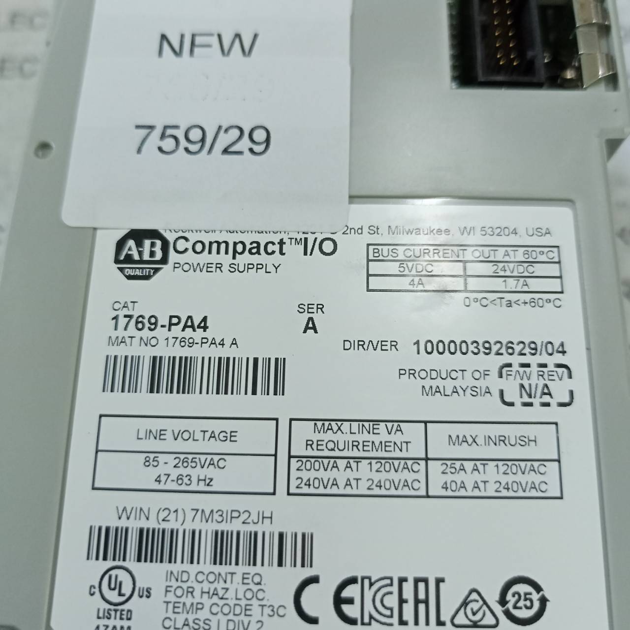 1769-PA4 PLC " ALLEN-BRADLEY "