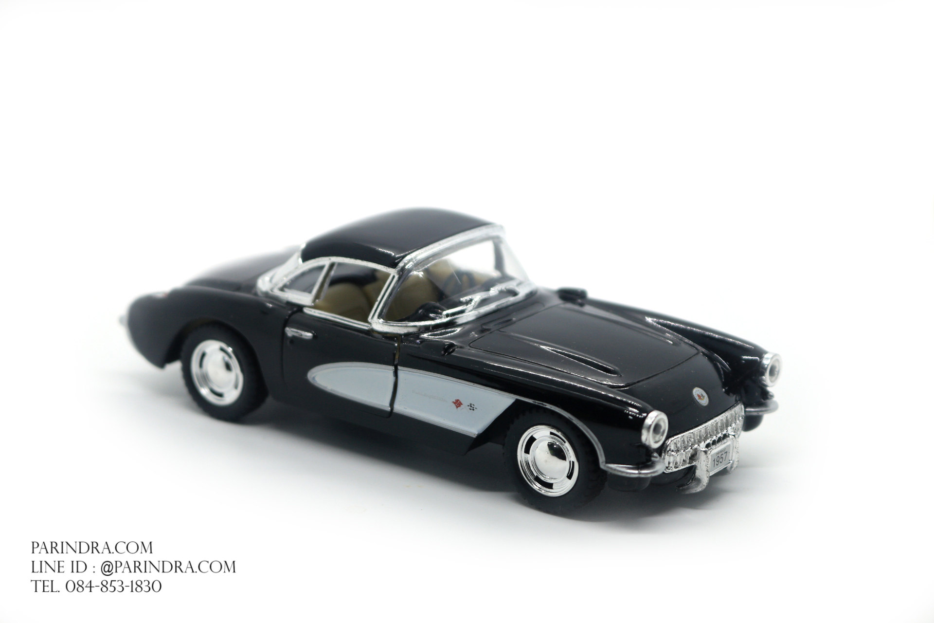 โมเดลรถเหล็ก รถจำลอง CHEVROLET CORVETTE 1957 สีดำ