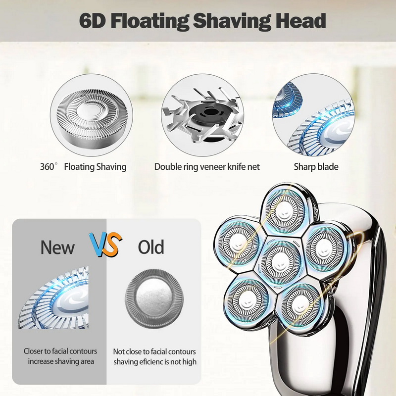 X-Tips Shaver PRO เครื่องโกนหนวด โกนผม 6 หัว รองรับ IPX7 จอแสดงผล LED ในตัว