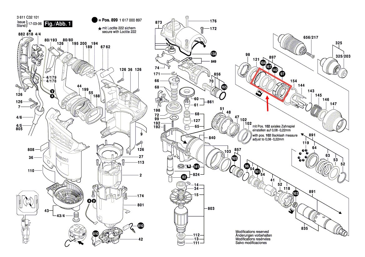 ปลอกซีล สว่านโรตารี่ Bosch บอช GBH4-32DFR [#897] Pn.1610314006 (แท้-สั่ง) ##