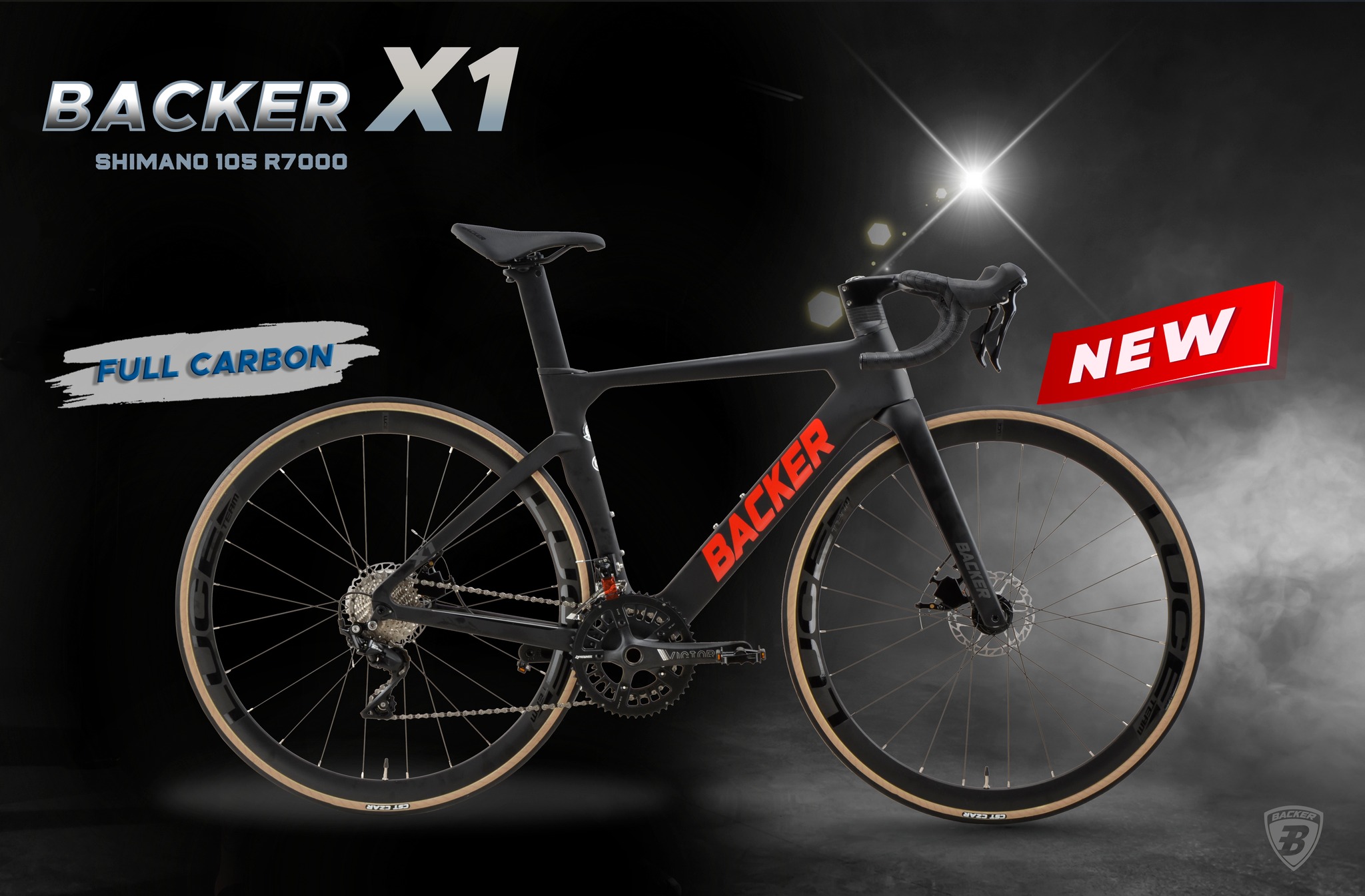 จักรยานเสือหมอบ Backer X1 Disc brake Carbon Raod bike เกียร์ Shimano 105 22 Speed ดิสน้ำมัน All New Backer X1 ปี 2022