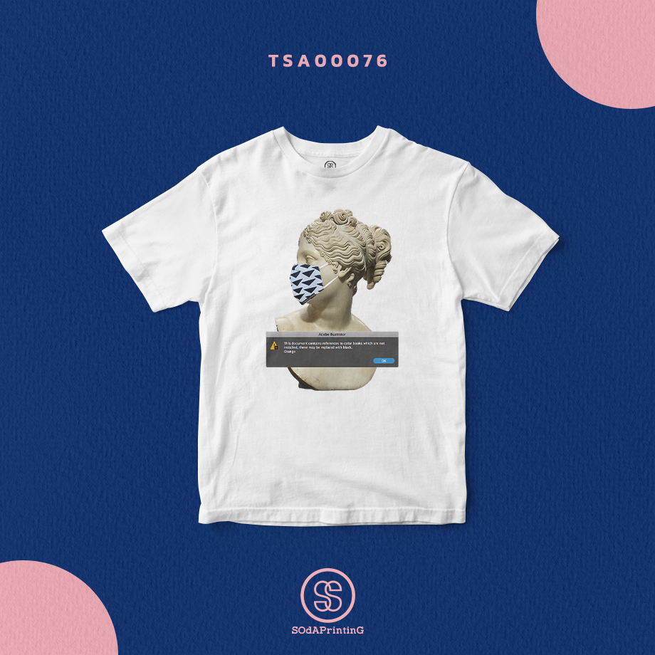 เสื้อยืดพิมพ์ลายMasked Statue สีขาว TSA00076 #SOdAtee #SOdAPrintinG #เสื้อ #เสื้อยืด