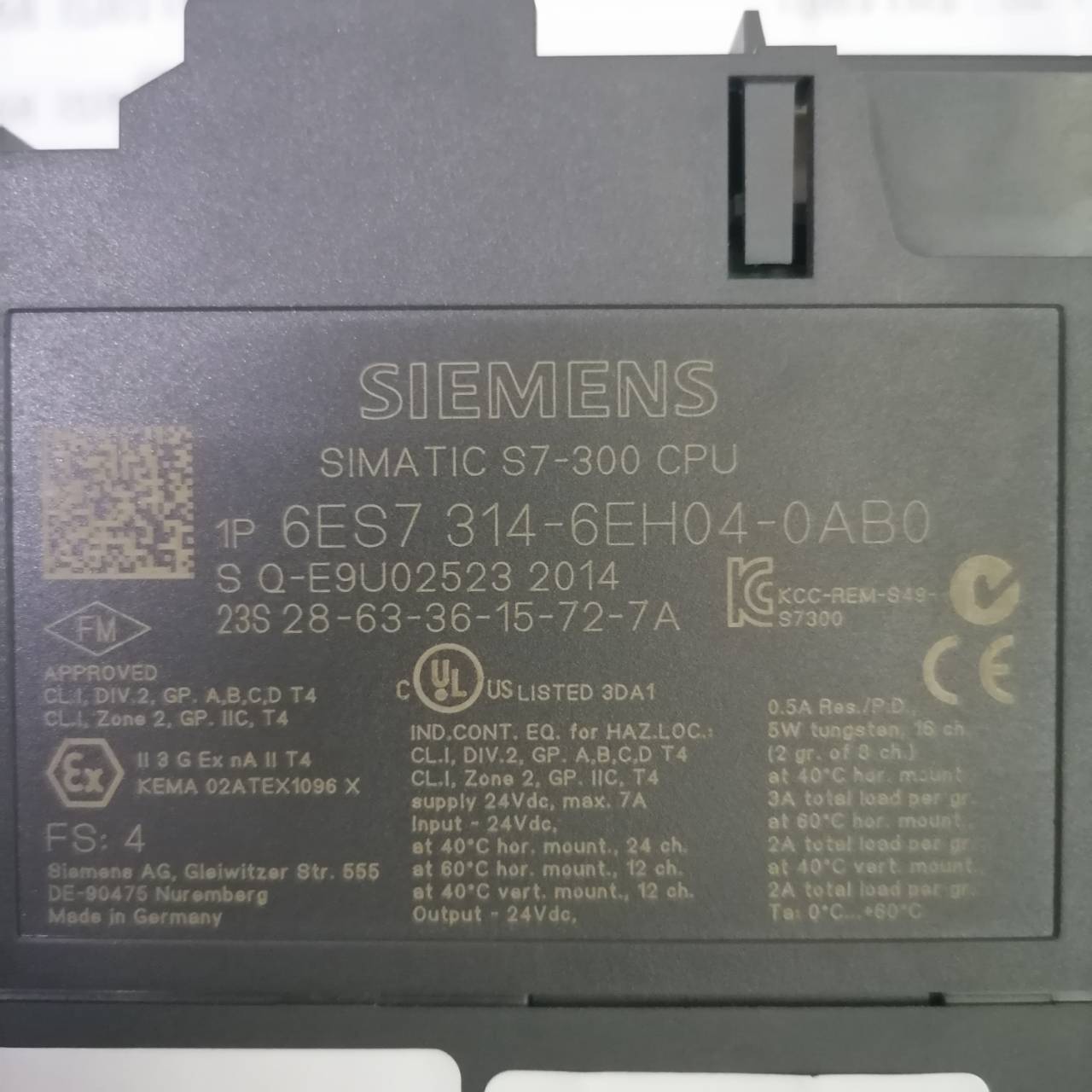 6ES7314-6EH04-0AB0 PLC " SIEMENS "