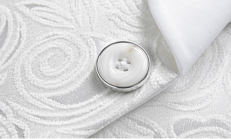 Pre-order ชุดสูทชาย พิมพ์ลายปั๊มนูน 3 มิติ สีขาว