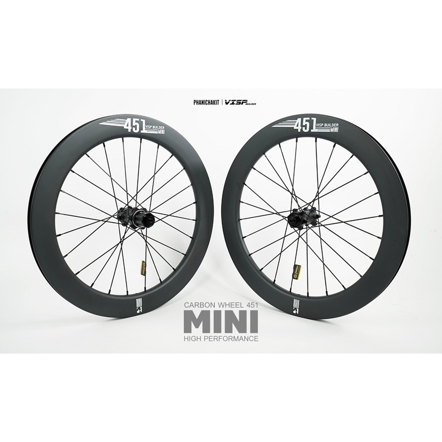 ชุดล้อคาร์บอนดิสเบรค VISP BUILDER 451 ล้อคาร์บอนสเป็คพิเศษ CARBON WHEEL 451 MINI HIGH PERFORMANCE Disc Brake 50/50