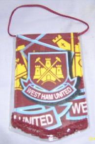 ธงติดกระจก ฟุตบอล สโมสรสโมสรเวสต์แฮม ยูไนเต็ด - ตราสโมสร WUFC ใหม่ / WESTHAM UNITED Football Club Pennant - WUFC Logo NEW