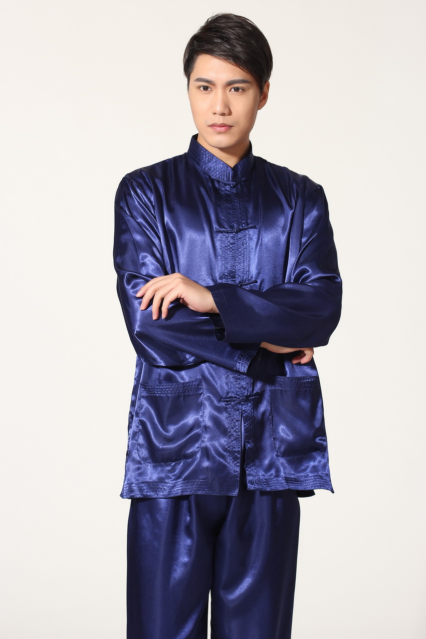 Pre-order ชุดจีนชาย แขนยาว สีน้ำเงิน