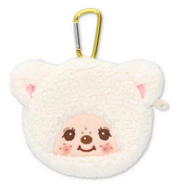 Monchhichi Zip Bag กระเป๋าห้อยซิปน้องหมีขาวฟูฟ่องลายน้อง