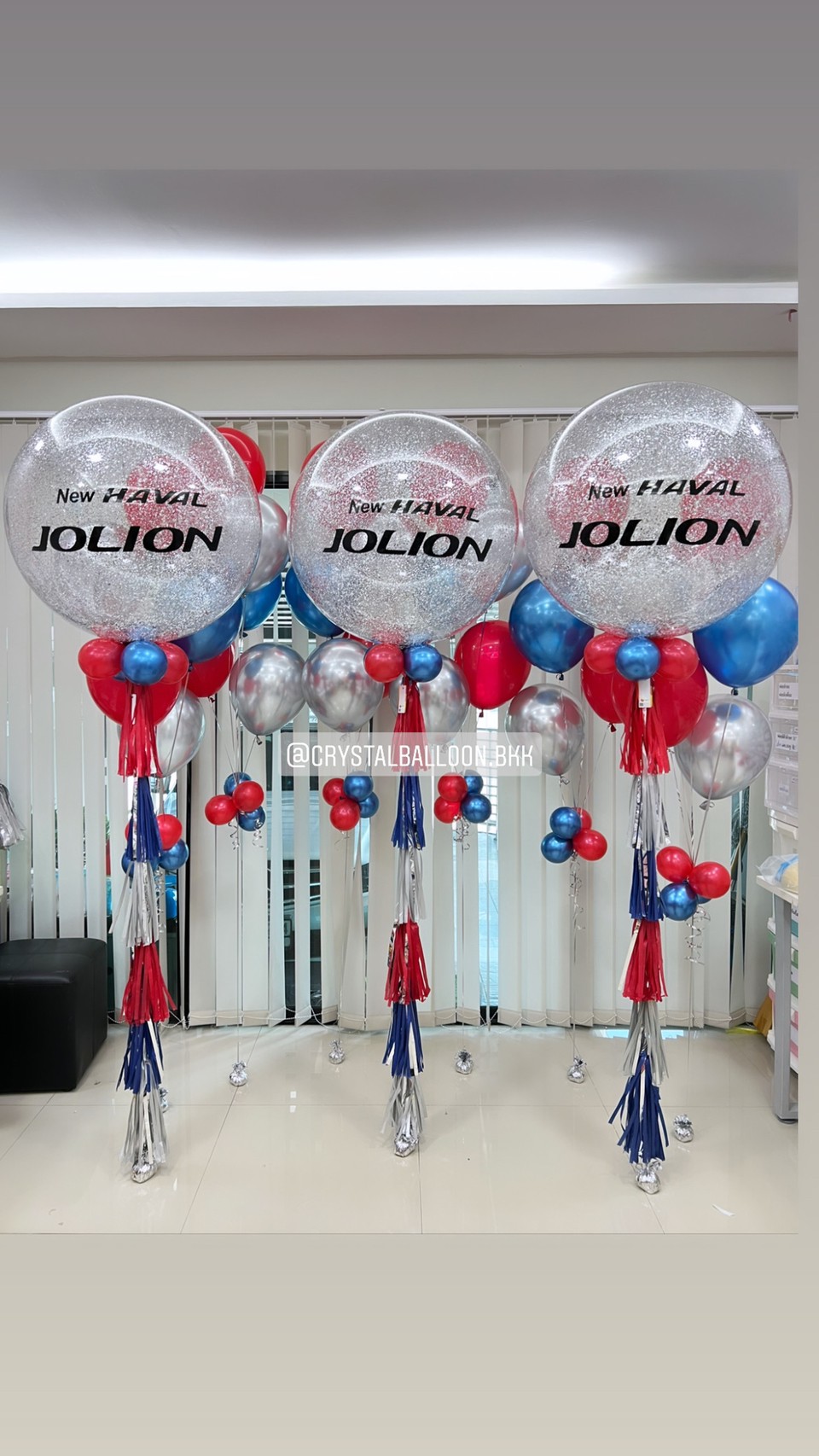 ลูกโป่ง Grand Opening Bubble ขนาด 36" 3 ลูก Theme สีน้ำเงิน-สีแดง พร้อมตกแต่ง ช่อลูกโป่ง 5 ลูก 6 ช่อ สามารถเปลี่ยนสีลูกโป่ง/เปลี่ยนข้อความ/เปลี่ยนขนาดได้