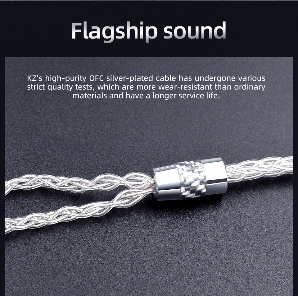 ขาย KZ NEO Silver สายอัพเกรดหูฟัง ทองแดง OFC ชุบเงิน สำหรับหูฟัง KZ ขั้วพินC