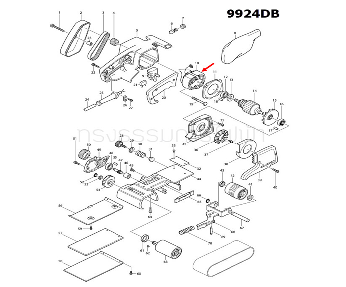 ฟิลคอยล์ เครื่องขัดกระดาษทราย Makita มากีต้า 9924DB [#10] (แท้) ##