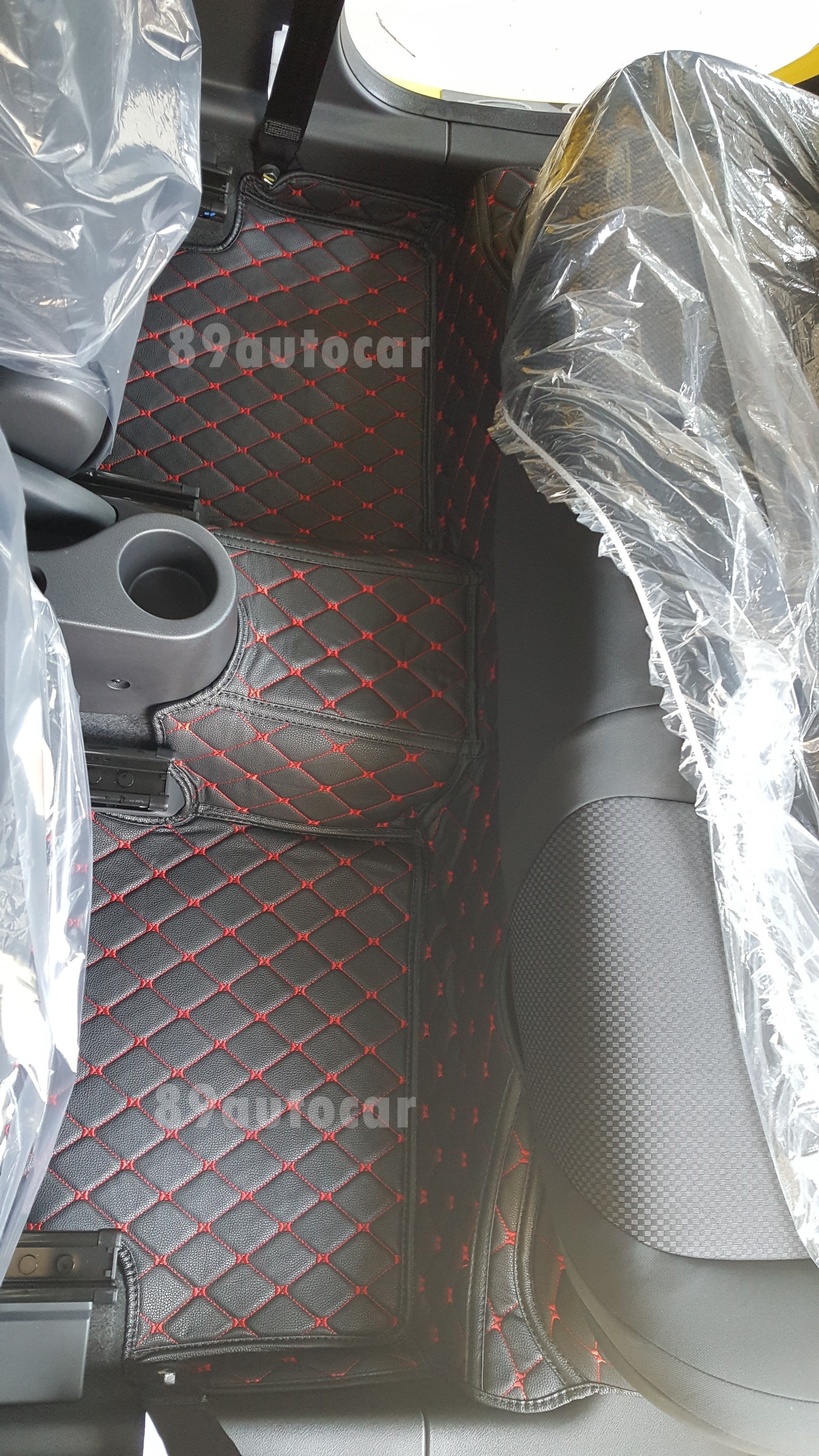 MG3 ปูพรม6D สีดำด้ายแดง เต็มคัน