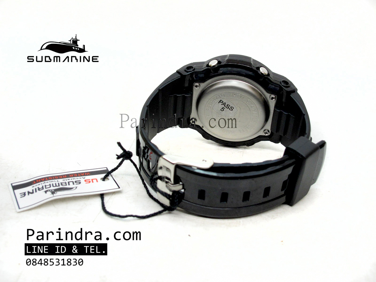 นาฬิกา US submarine รุ่น TP1322L ระบบดิจิตอล ขนาดเล็กเท่า Baby-G สีดำล้วน