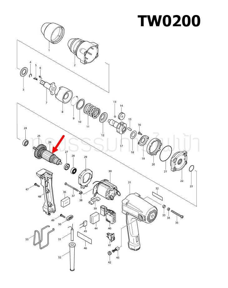 ทุ่น บล็อคไฟฟ้า Makita มากีต้า รุ่น TW0200
