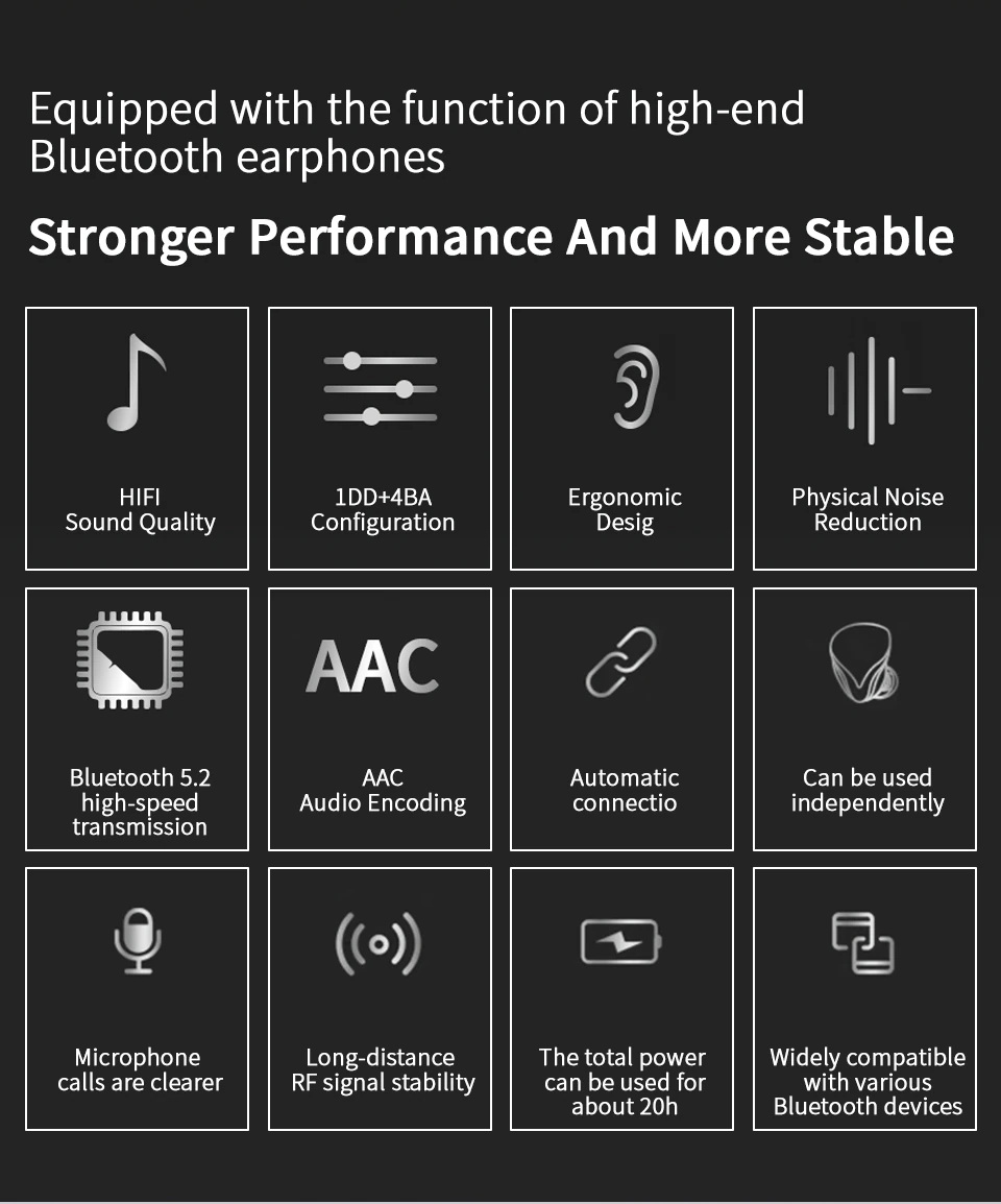 ขาย KZ VX10 หูฟัง TWS ไร้สาย 5 ไดรเวอร์ 4BA + 1DD ประกันศูนย์ไทย