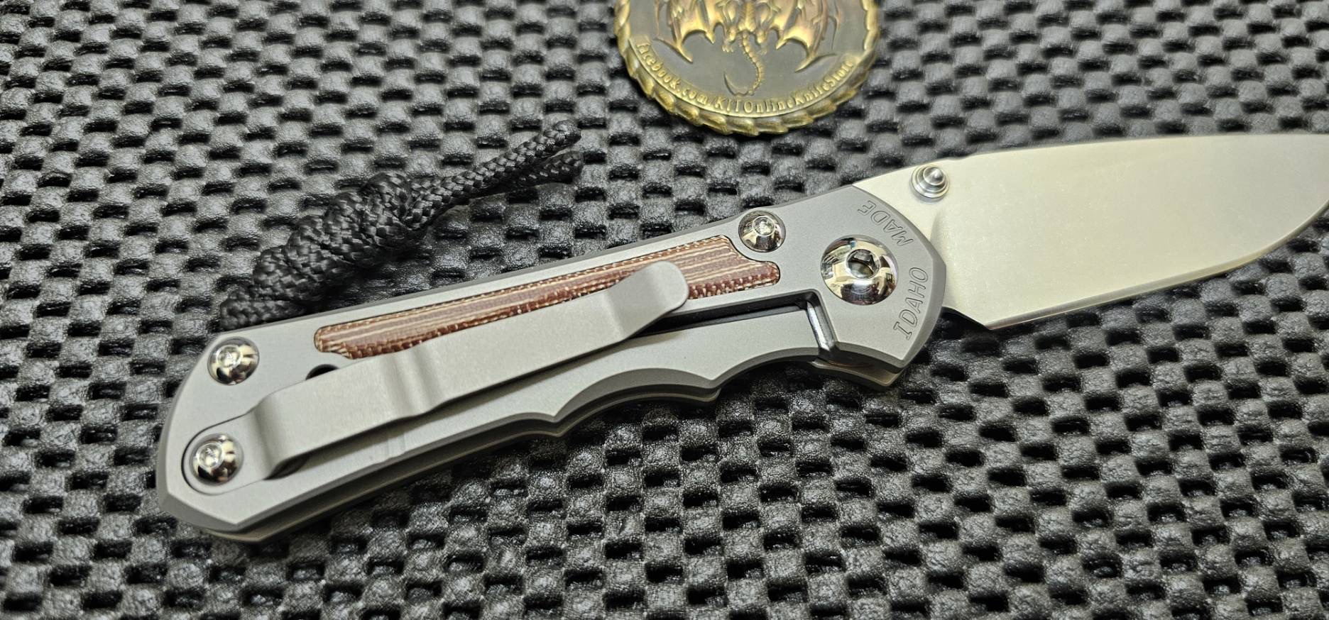 Chris Reeve Small Inkosi lnlay Drop Point Natural Canvas Micarta Glass Blasted CPM Magnacut