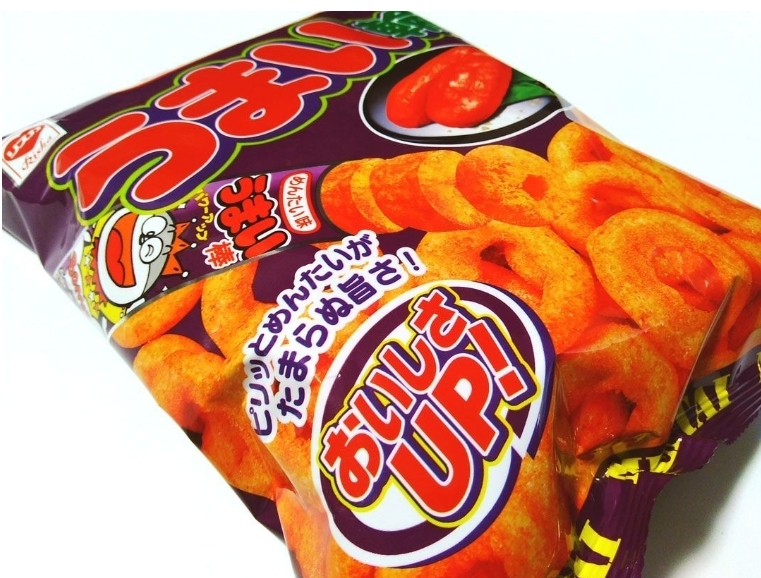 うまい輪 めんたい味 Umaibo อุมัยโบรสเมนไทโกะจากญี่ปุ่น 75g (Mentaiko Flavor)