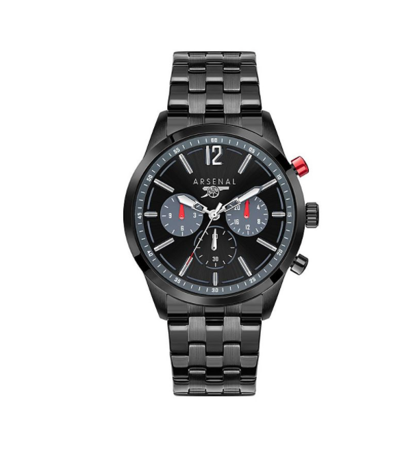นาฬิกาข้อมืออาร์เซนอล Since 1886 Black Chrono Watch ของแท้