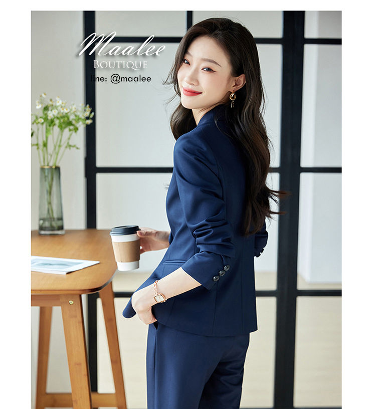 Pre-order เสื้อสูทผู้หญิง สีกรมท่า ทรงสลิม เข้ารูป