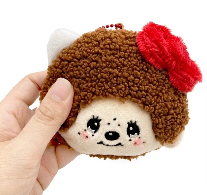 พวงกุญแจกระเป๋าใส่เหรียญรุ่นลิมิเต็ดญี่ปุ่นแท้ MONCHHICHI × HELLO KITTY – Face Tissue Pouch