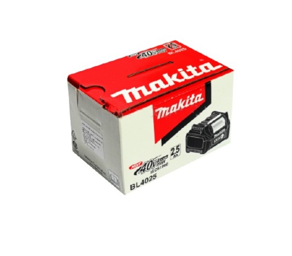 แบตเตอรี่ ลิเธียมไอออน 40 โวลต์ รุ่น BL4025 ความจุ 2.5 แอมป์ ใช้กับเครื่องชาร์จมากีต้า รุ่น DC40RA Pn.191B42-8 (แท้) ##
