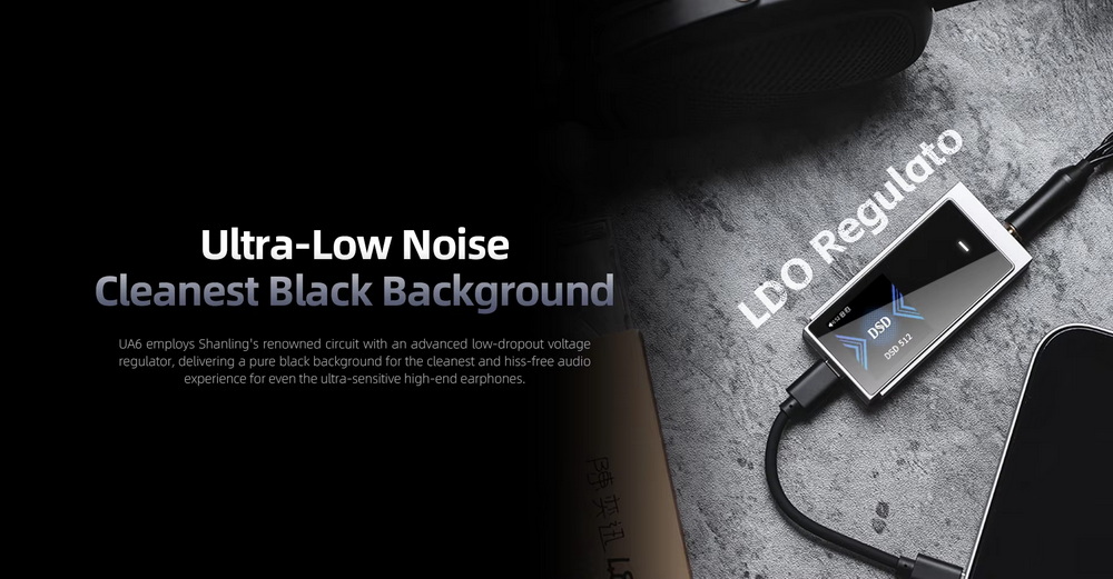 Shanling UA6 DAC/AMP พกพาชิป Cirrus Logic CS43131 x4 รองรับ 32bit/768kHz, Hi-Res ประกันศูนย์ไทย