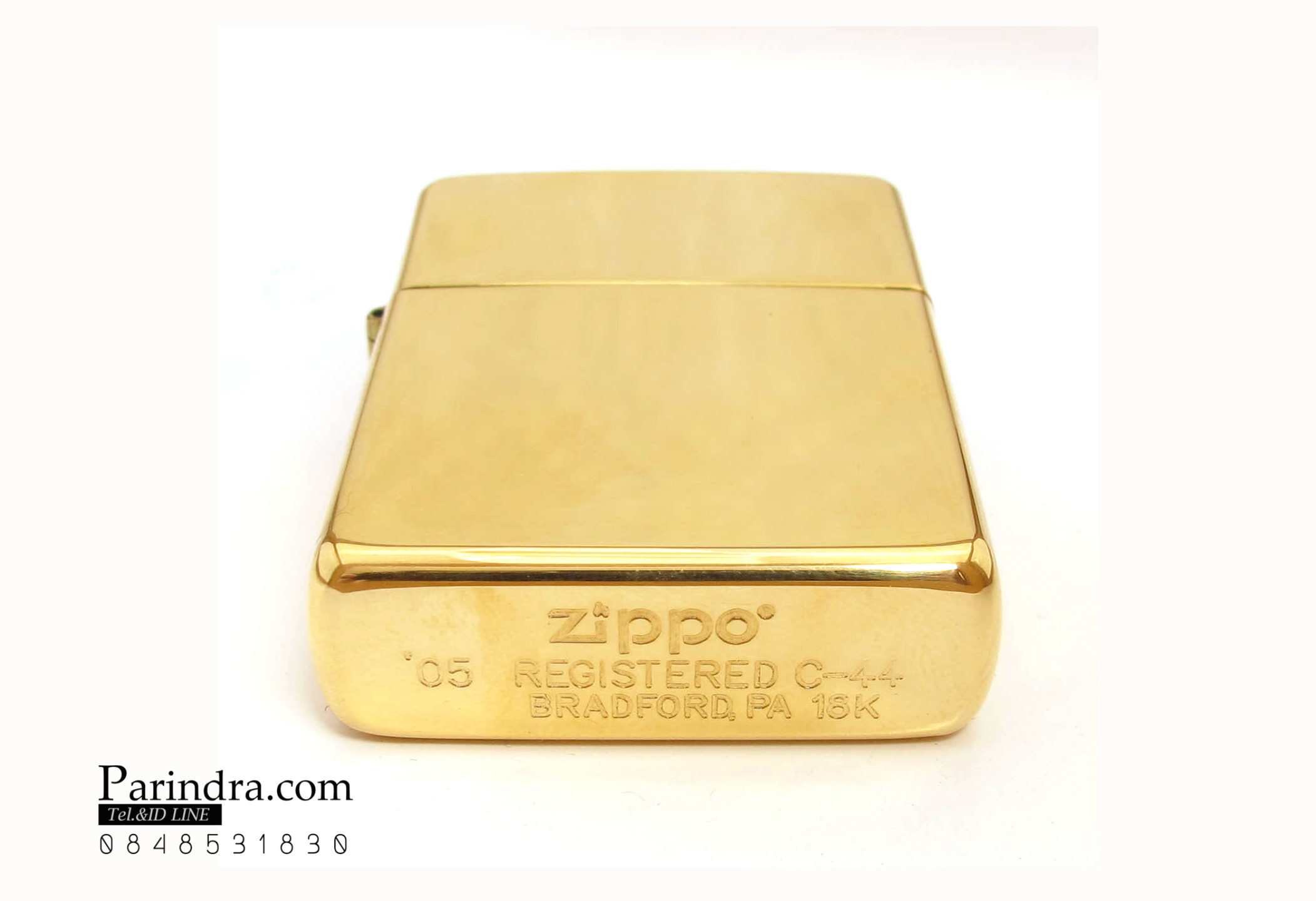 ไฟแช็ค Zippo แท้ ฺเคสผลิตจากทองคำแท้ 18K "ZIPPO #195 18K SOLID GOLD LIGHTER IN CHERRYWOOD BOX" แท้นำเข้า 100%