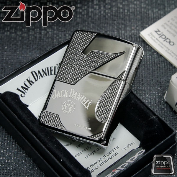 ไฟแช็ค Zippo แท้ 28817 "Jack Daniels,Armor, Deep Carved, Black Ice Finish" แท้นำเข้า 100%