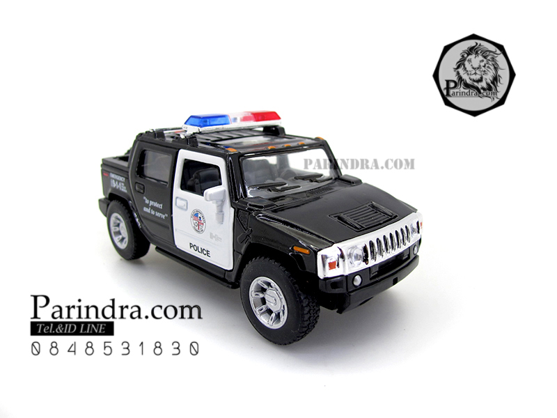 โมเดลรถเหล็ก รถ HUMMER ตำรวจ H2 SUT 2005 อัตราส่วน 1: 40 สีดำ