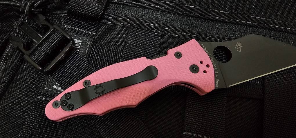 Spyderco Yojimbo 2 Sprint Run Knife Pink G-10 (3.2" Black CPM S30V)