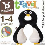 หมอนรองคอและศีรษะเด็ก BENBAT Travel Friends ให้นอนตามหลักสรีระ สำหรับวัย 1 - 4 ปี สีขาวดำ ลายแพนกวิน